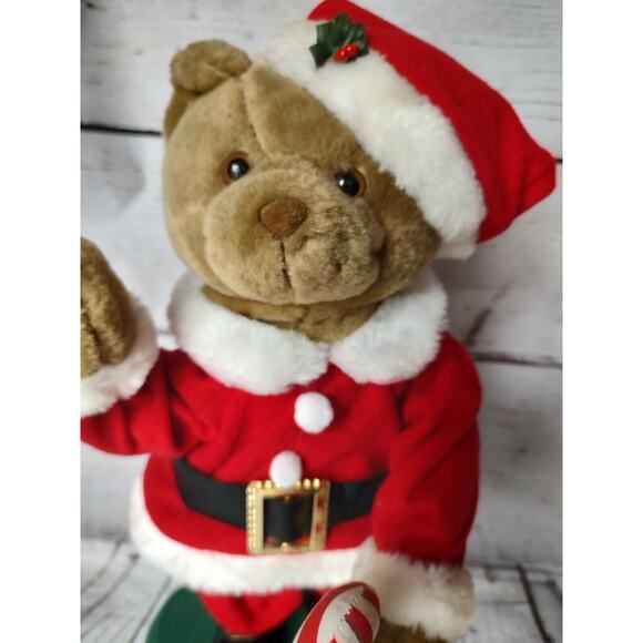 Santa Bear Musical Animated Lighted Suit Holding Candle 14" Vtg 1983 Avon Works - Picture 3 of 8